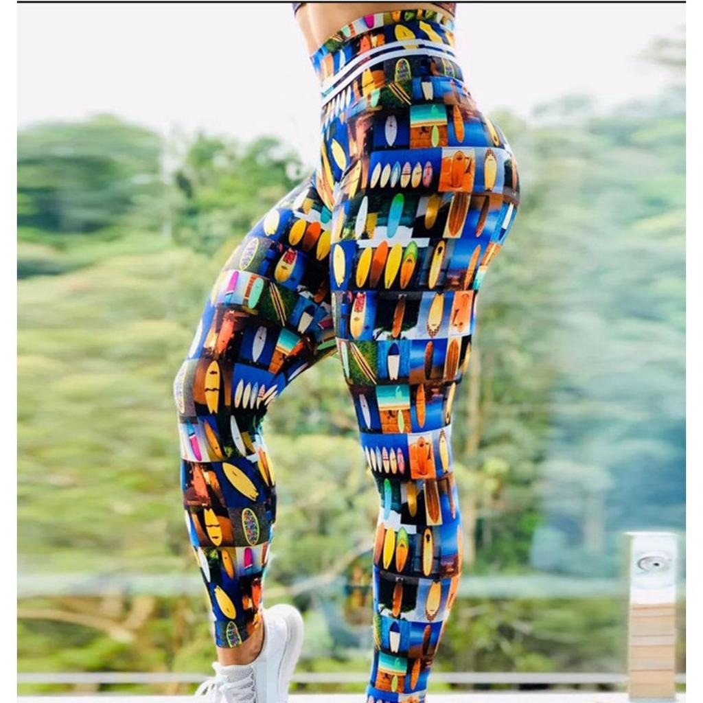Women's New Arrival High Waist Fashion Workout Leggings Digital Print Sport Stretchy Gym Tights