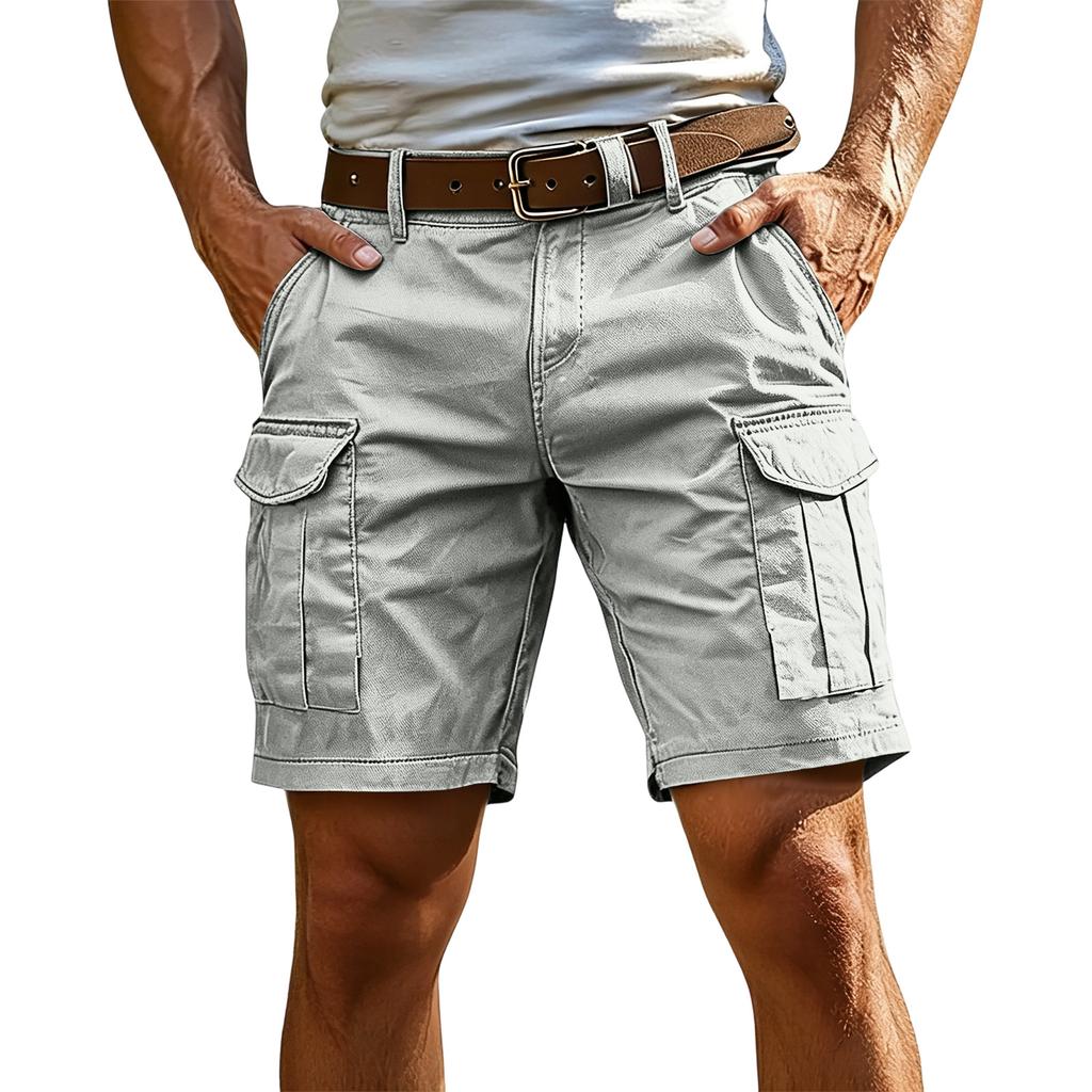 Men's Casual Lightweight Cargo Shorts Five Pocket Relaxed Fit Summer Work Shorts Without Belt for Outdoor Activities