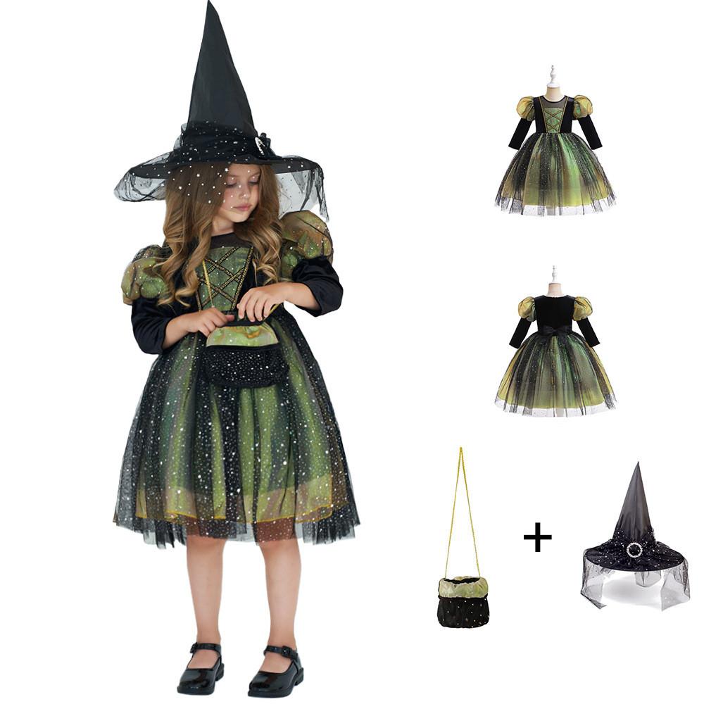Halloween Princess Dress For Girls With Tulle And Bow For Kids Cosplay Party