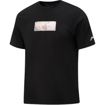 Li Ning Basketball Series Letter Round Neck Versatile Casual Short Sleeve T-Shirt Men Tops AHSW031-1