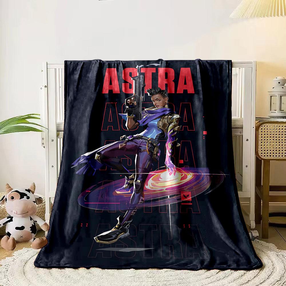 

Stylized character with cosmic vortex, bold ASTRA text, dark theme. for all seasons blanket lunch break throw gift 80cm x 120cm