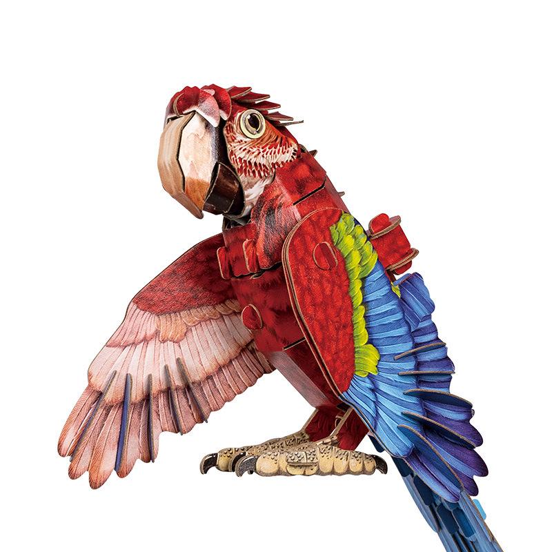 

Macaw 3D Paper Puzzle - Educational Handmade Interlocking Toy