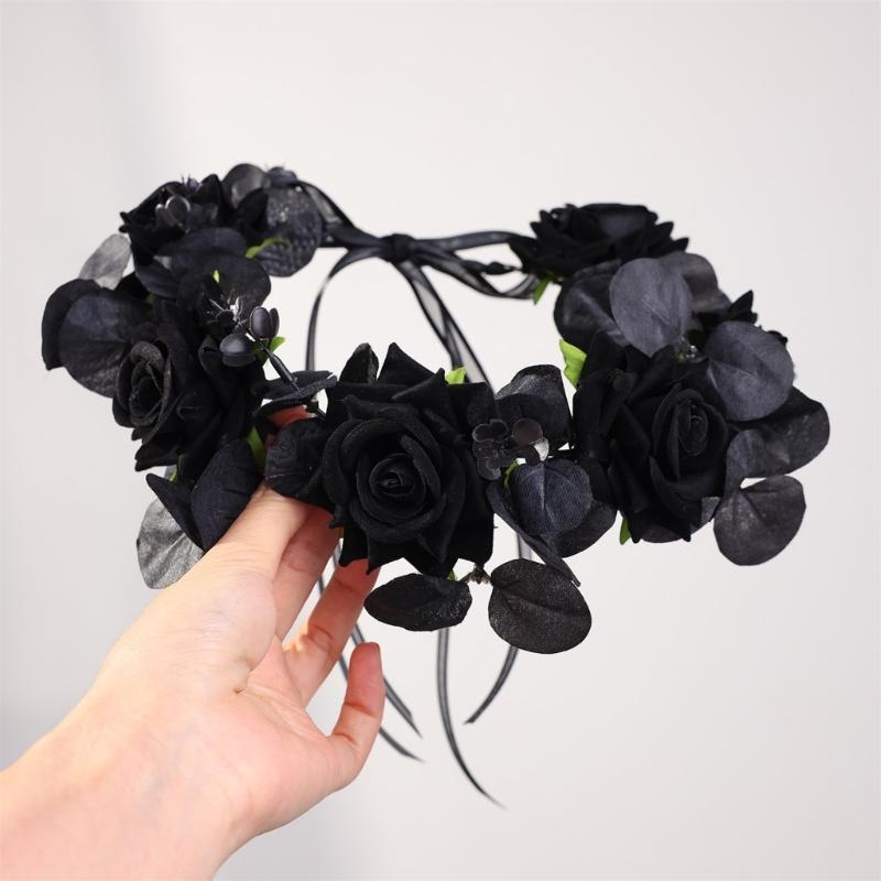 Day Of the Deads Headpiece Rose Flower Crowns Headband Halloween Cincos De Mayoes Party Costumes for Womens Gifts