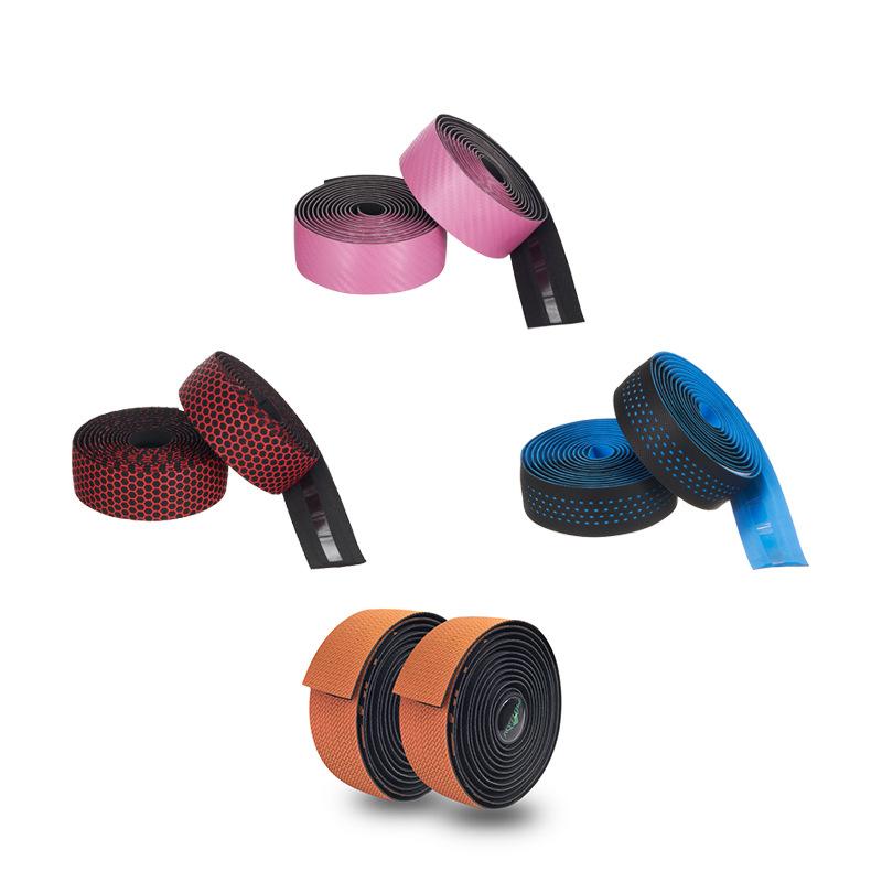 Bicycle Bend Handle with Road Handle with Silicone Carbon Fiber Pattern Non-slip Sweat-absorbing Strap Cycling Accessories
