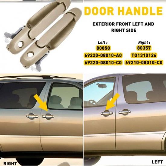 Подходит для Sienna 1998-2003 Передняя Toyota Левая и Боковая Правая Ручка Внешняя Дверь Бежевая