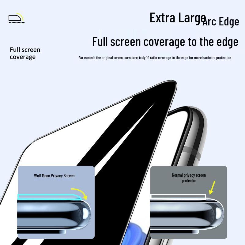 Honor 9x Privacy Screen Protector: Full Coverage, Anti-Fingerprint, Anti-Peeping, Tempered, No White Edges