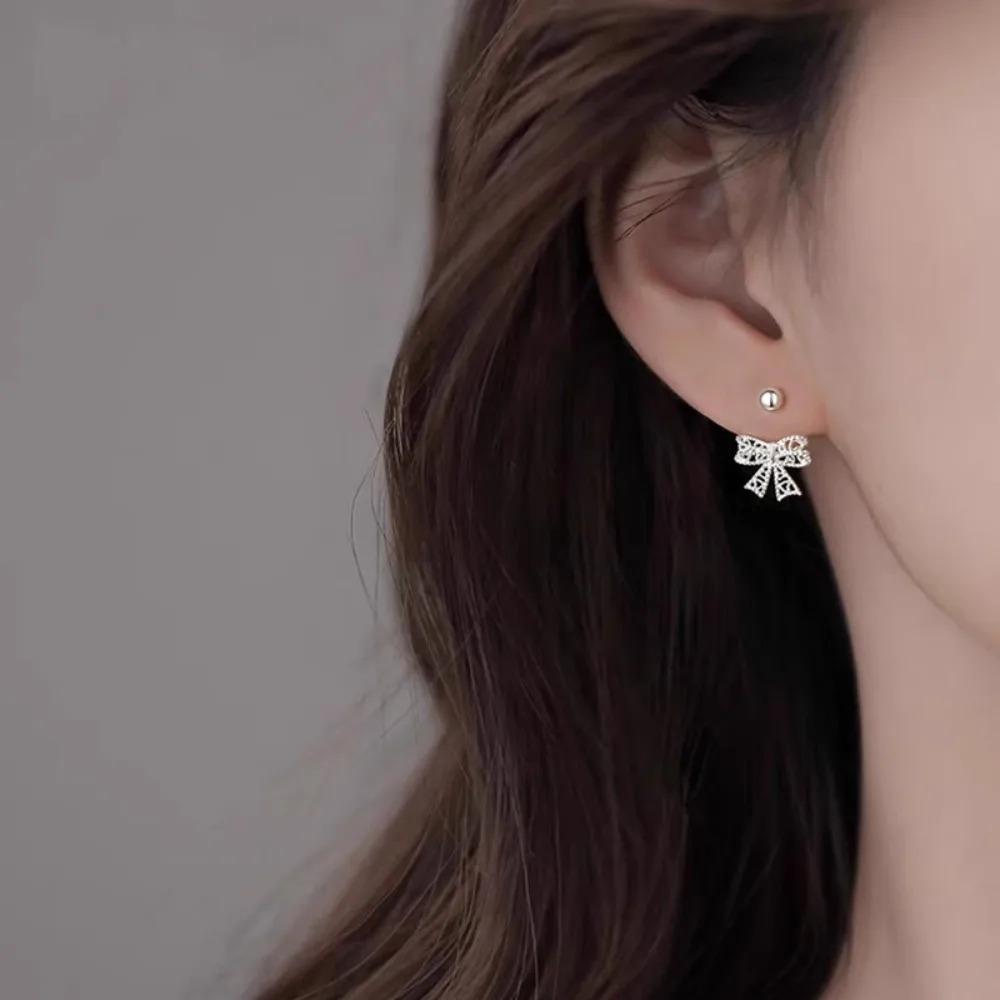 Hohle Schleife Schraubverschluss Ohrstecker für Damen Minimalistisch Ohrloch Piercing Ohrschmuck Zubehör