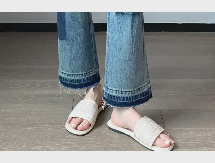 Women's European Style Distressed Elastic Waist Jeans