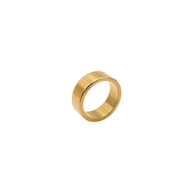 Niche Simple American Plain Ring Titanium Steel Ring Couple Unique Design Irregular Ring 18K Index Finger Ring