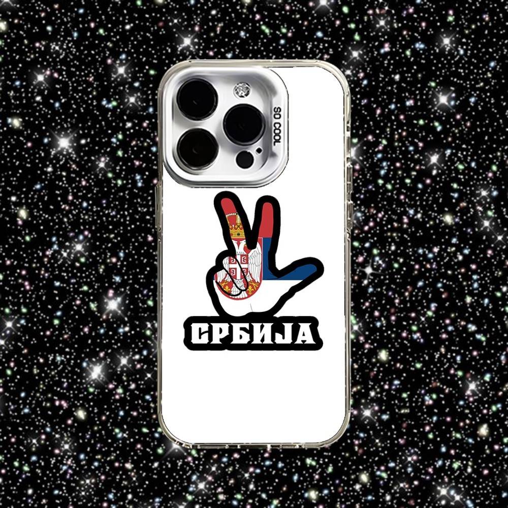 Serbien Flagge Handyhülle Für iPhone 16,15,14,13,12,11,Pro,XS,Max,Plus,Mini,SE Weiß Candy Matt Stoßfeste Hülle