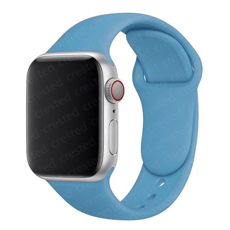 Silicone Strap For Watch Band 44mm 40mm 38mm 42mm Rubber Belt Wristband Bracelet iWatch1 2 3 4 5 Se 6 Band