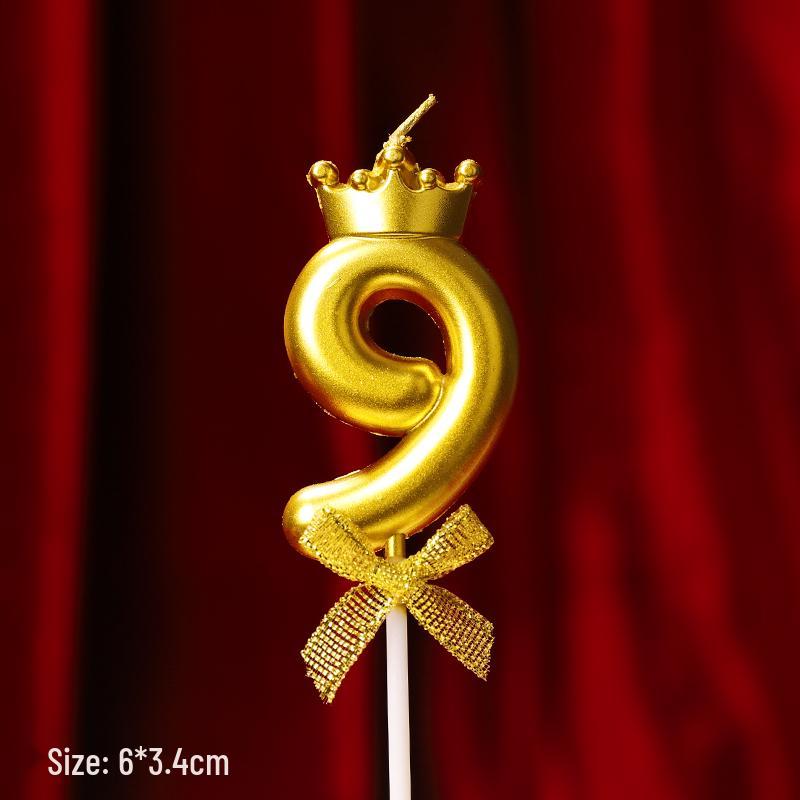 Gold Number Birthday Candles - Cartoon Cake Decorations for Kids' Parties