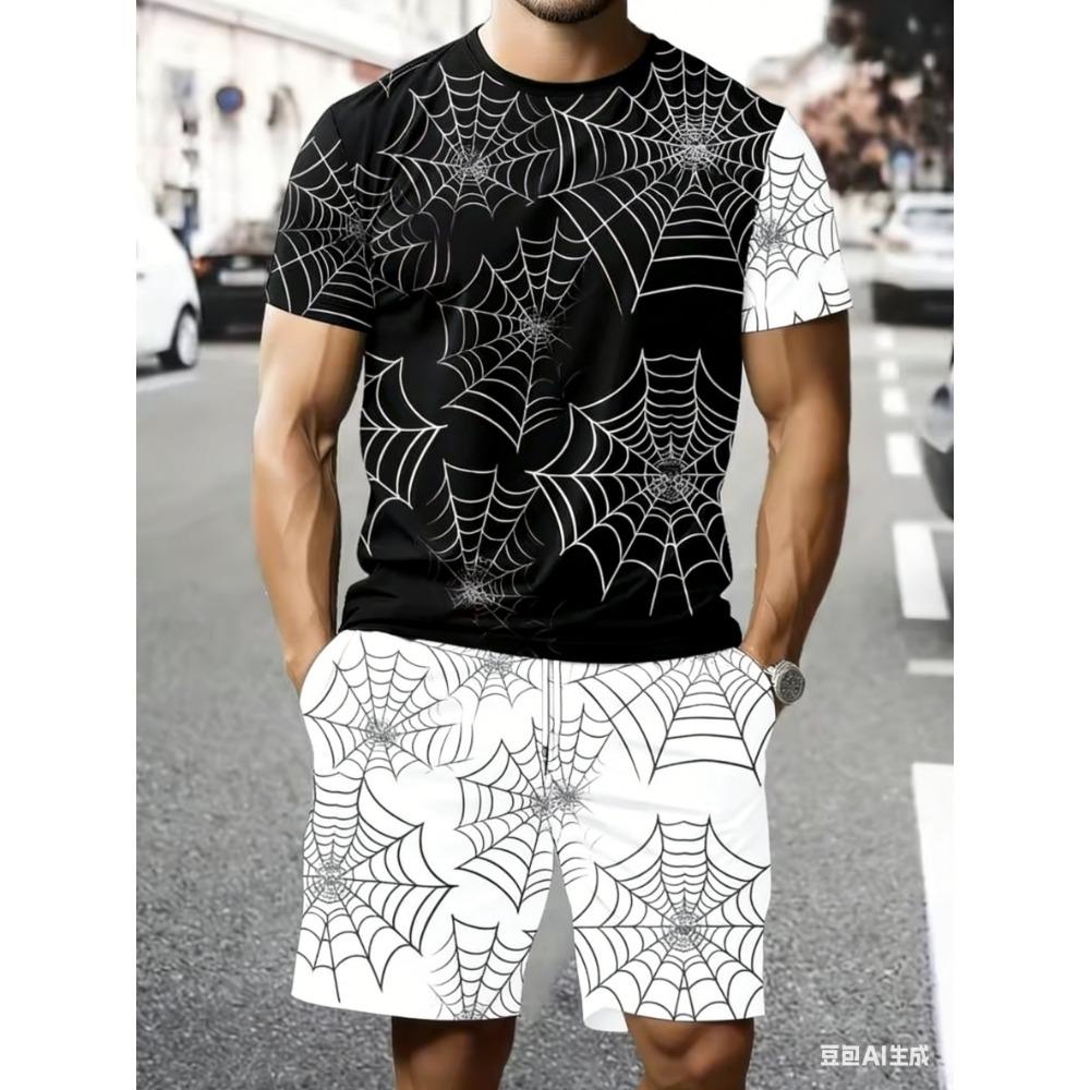 

Light Sports Fitness Drawstring Shorts Casual Trendy Fashion Elastic Waist Shorts Round Neck Peplum Street 2 Piece Set 5XL