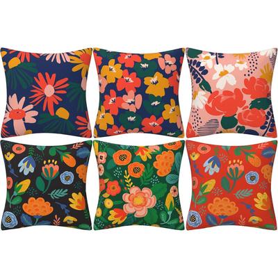 Decorative Throw Pillows Case Abstract Plants And Flowers Cotton Linen Sofa Home Cushion Cover Pillowcase Bedroom Decor
