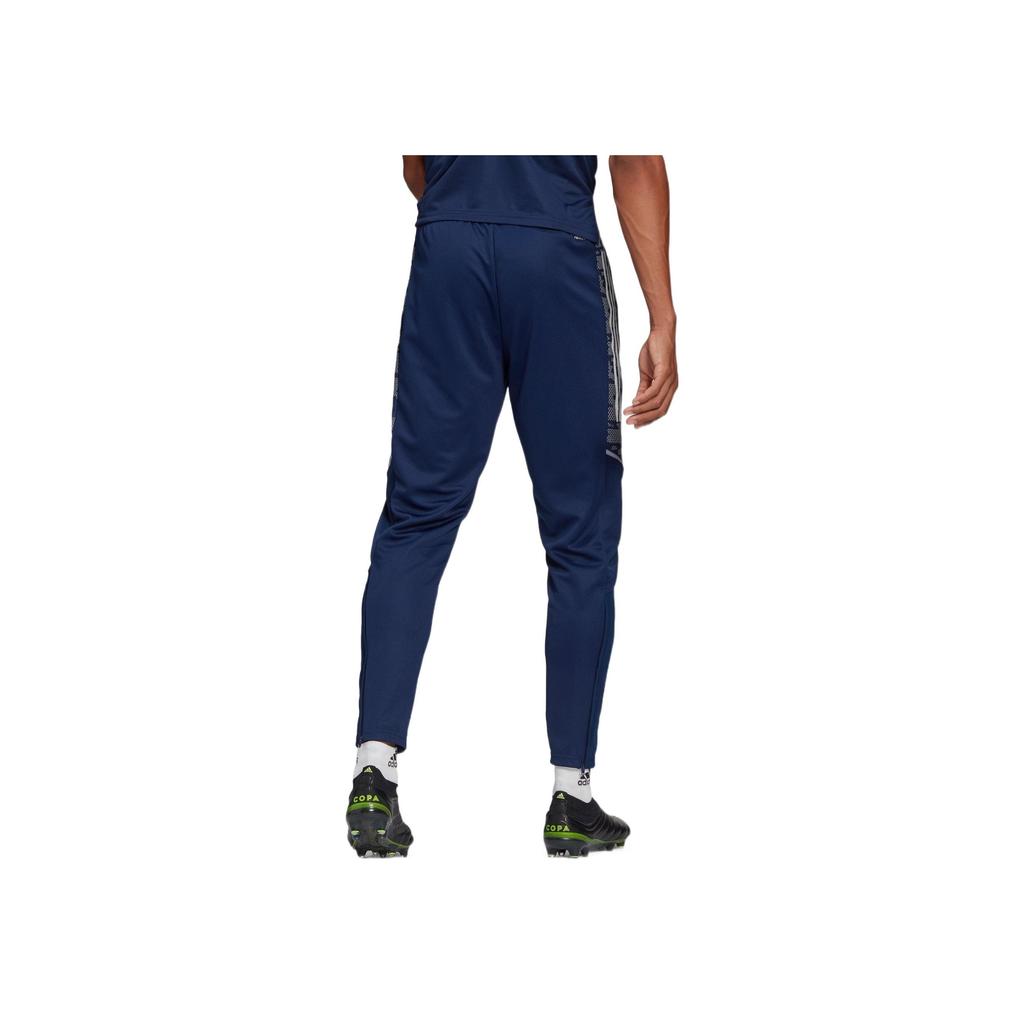 Adidas Solid Color Logo Print Stripe Detail Joggers Men Bottoms Blue GH7134