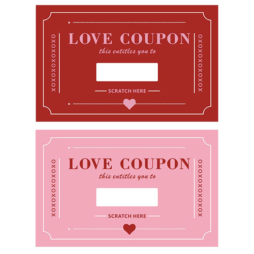 30Pcs Scratch-Off Love Coupons Multi-Purpose Couple Scratch Off Cards Dating Scratching Card Anniversary Creative Gifts
