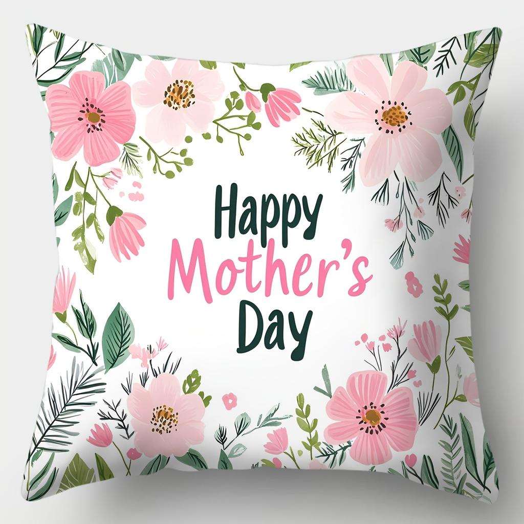 4pcs Set, Mother'S Day Pillowcase, Book and Flower Pillowcase, Single-sided Printing, Mother'S Day Decoration,