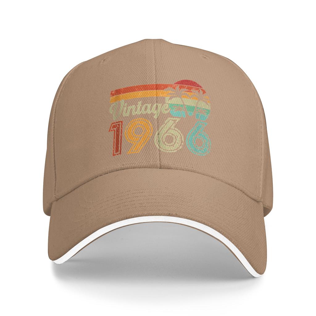 Vintage 1966 Made In 1966 60th Birthday Gift Casual Baseball Cap Tennis Skate Trucker Hat Summer Sunscreen Men Snapback Cap