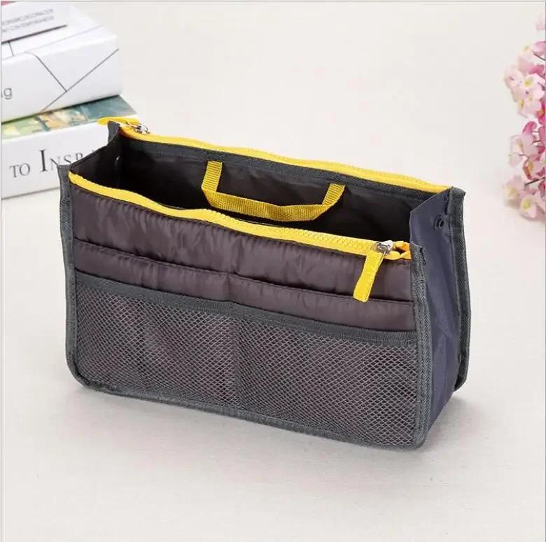 Multifunksjonell bi-fold oppbevaringspose Dobbel glidelås Stor kapasitet Oppbevaringsarrangement Makeup Toalettsaker Stor klassifiseringspose