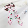 French green small long narrow silk scarf women's spring and autumn pointed corner tied bag ribbon braided hair band headgear scarf streamer belt