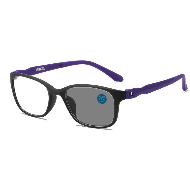 NEW Pochromic Reading Glasses Fashion Retro Square Frame Finished Presbyopia Eyeglasses Unisex Anti-UV Sunglasses Diopter