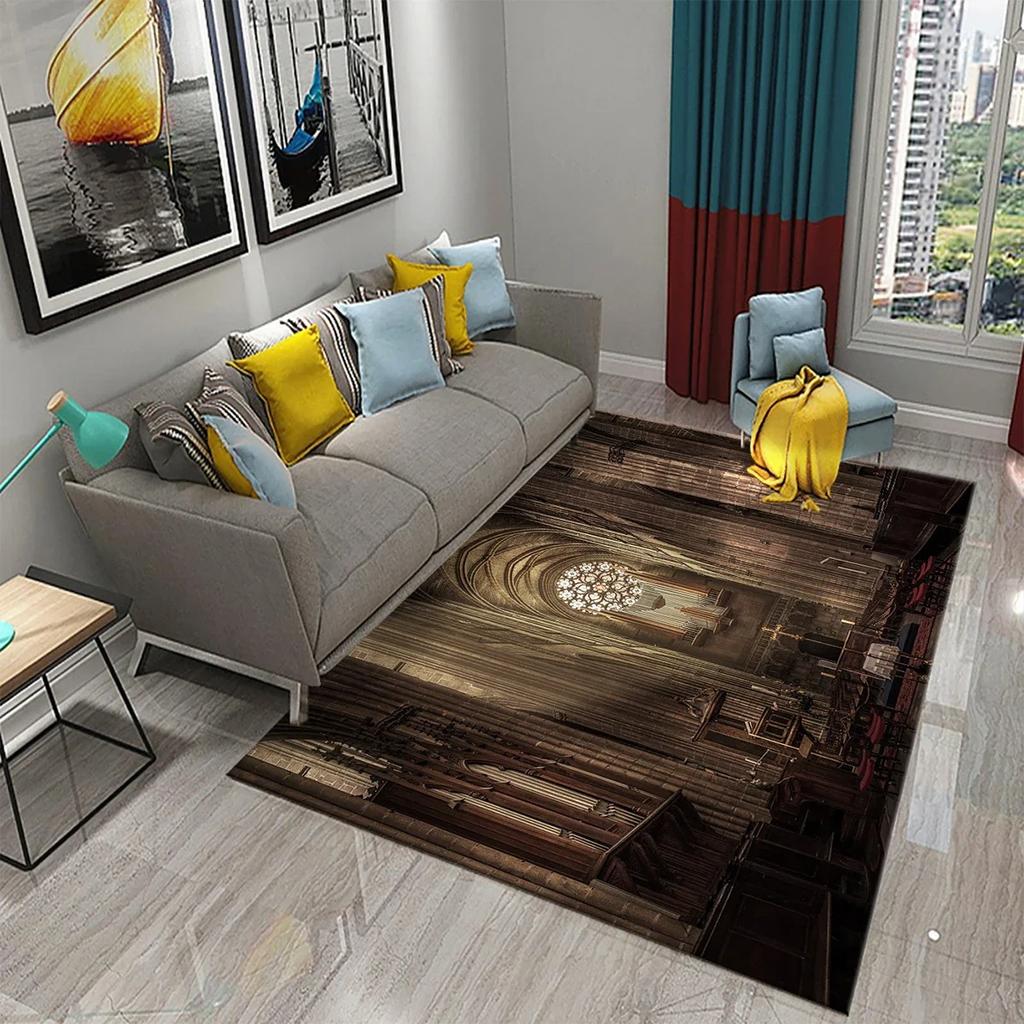 3D Religion Church Carpet Holiday Home Prayer Decor Living Room Bedroom Balcony Non-Slip Floor Mat