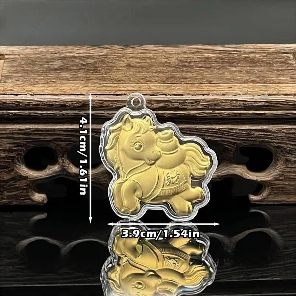 Imitation Gold Foil Zodiac Horse Pendant Lucky Horse Phone Chain Bag Pendant  Personal Accessory