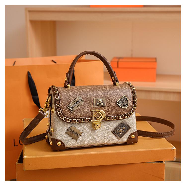 Dámská prémiová retro luxusní crossbody kabelka - evropský a americký styl, špičkový odznak, horký prodej malé kabelky