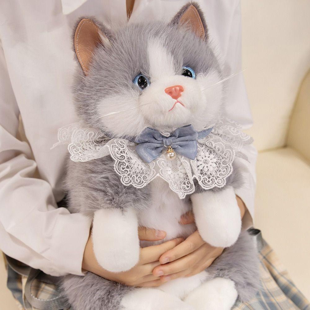 Super Realistic Simulated Puppet Cat Backpack Cute Animals Plush Bag  Birthday Gift