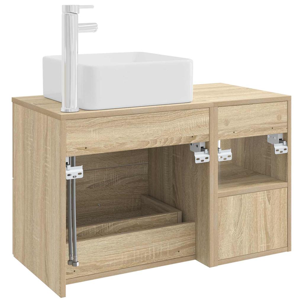 Bathroom Furniture Set 2 Pcs Sonoma Oak Wood Based Material