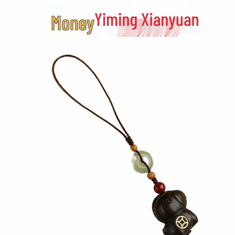 Подвеска-лошадка из палисандра с подвеской-цветок сливы на цепочке