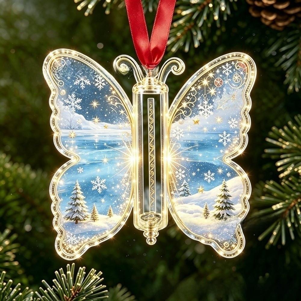 Santa Claus Christmas Tree Ornaments Snowman Butterfly Hanging Decorations Tree Top Decoration