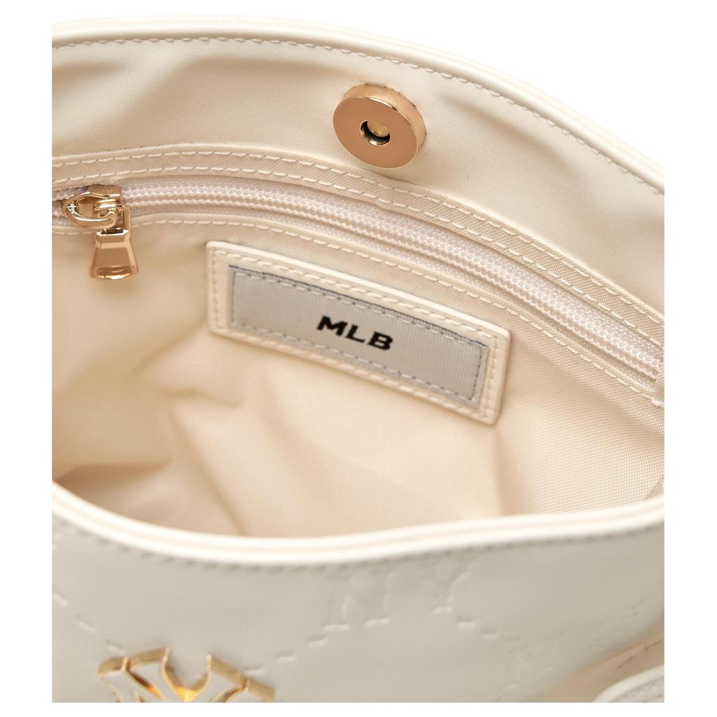 MLB Brand Logo Dark Pattern Fashion Faux Leather Bucket Bag Kids Bags White 7ACRM066N-50CRS