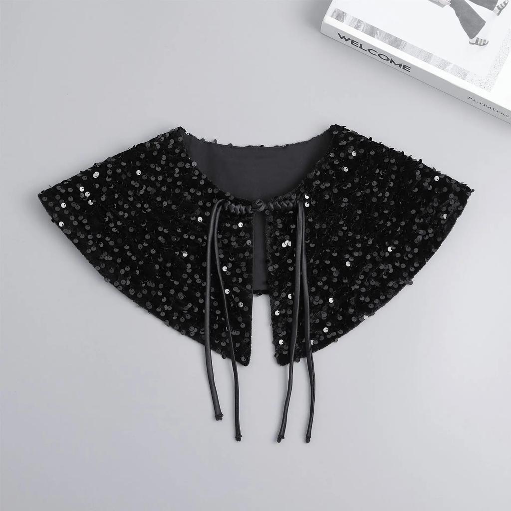 Many Style Shinny Shirt Detachable Collar for Womens Fake Collar Shawl Fashion Shoulder Wraps False Detachable Shirt Collar