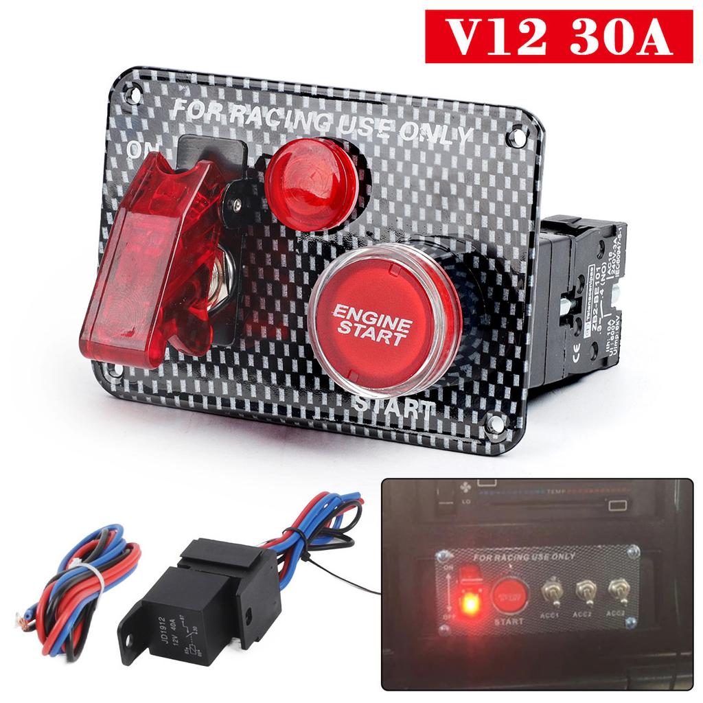Buy 12V Ignition Switch Panel, Race Car Ignition Switches with Push Button Engine Starter Switch