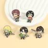 1 Set Metal Cartoon Character Avatar Attacks Giant Anime Peripheral Creative Versatile Accessories Brooch Gift Anime Cartoon Toy