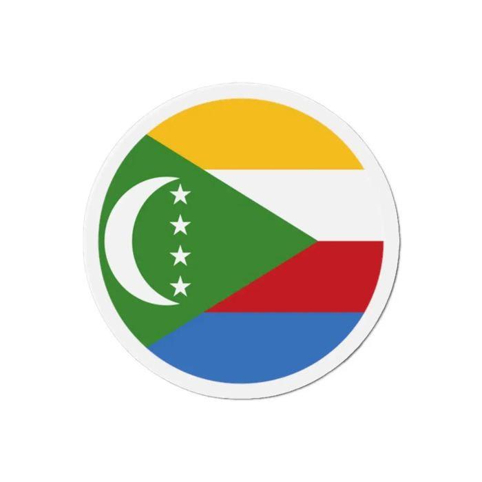 Aimant Rond Drapeau Comores - Multicolore - 7 Cm - 50 Pièces - Résine Synthétique - Mixte