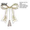 Light Luxury Holiday Rhinestone Hollow-Cut Christmas Tree Iron Bow Party Decor Topper Gold Metal Modern