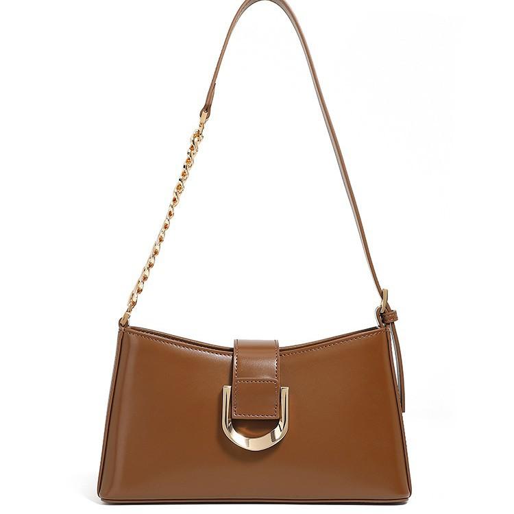 Premium Commuter Underarm Women's Bag Versatile Fashion Shoulder Cowhide Bag Baguette Messenger Bag