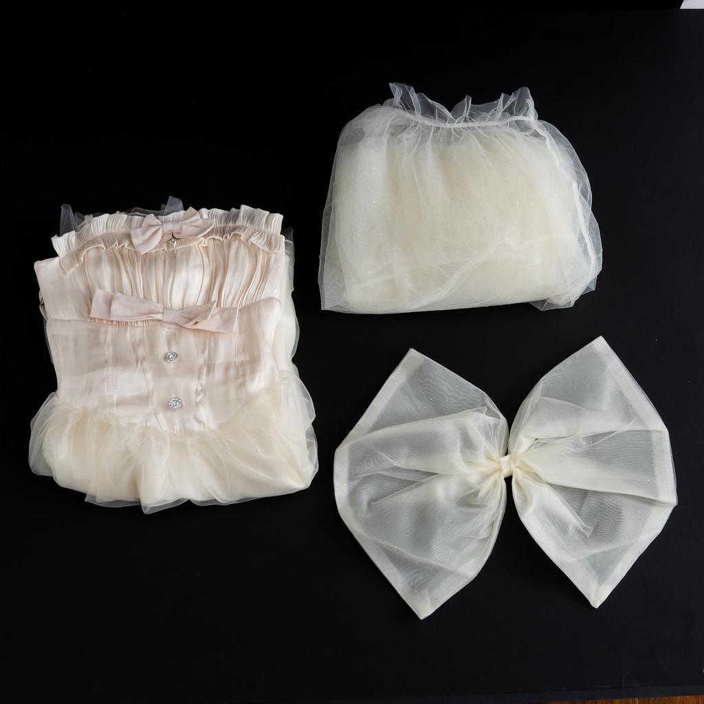 Camisole Dress with Double Tulle Plus Princess Mori Dreamy Cosplay Navy Blue and Voluminous Princess Halloween Costume Party [SSUPTEMBER2]