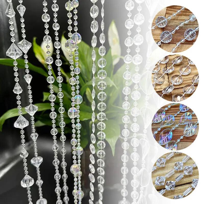 500G Acrylic Bead Curtain Wedding & Party Decor Diy Crystal Garland Chandelier Stage & Tree Decoration Easy Cut Design