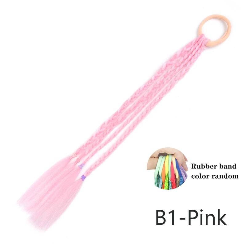 Colored Hair Extensions for Kids Ponytail Hair Accessories Clip In Ponytail with Rubber Bands for Women Synthetic Hair Pieces