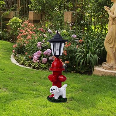 Dog Figurine Solar Lights Resin Sculpture, Housewarming Gift, Garden Decor Landscape Lighting for