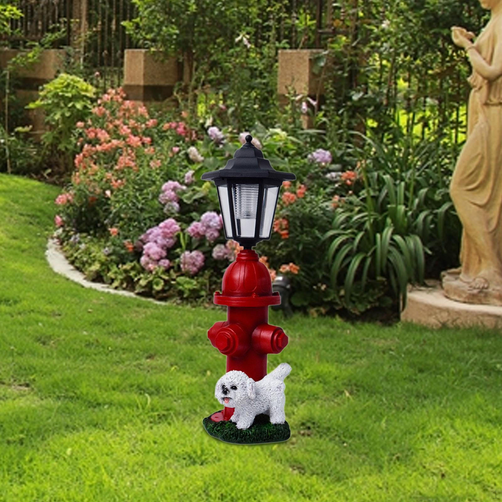

Dog Figurine Solar Lights Resin Sculpture, Housewarming Gift, Garden Decor Landscape Lighting for
