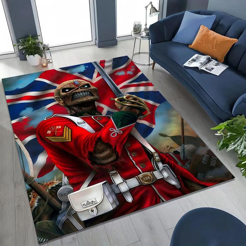3D I-Iron-Maidens Music Band Art Carpet Rug for Bedroom Living Room Sofa Home Doormat Decor,Large Kids Non-slip Floor Mat
