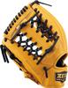 ZETT Youth Baseball Softball Ground Hero True Yellow BJGB76545F Glove, All-Around, Left-Handed Throw, (5400), Size M,