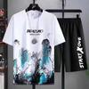 Men's New Summer Suit Casual Splicing Round Neck Half Sleeve Sports Plus Size Men's Clothing