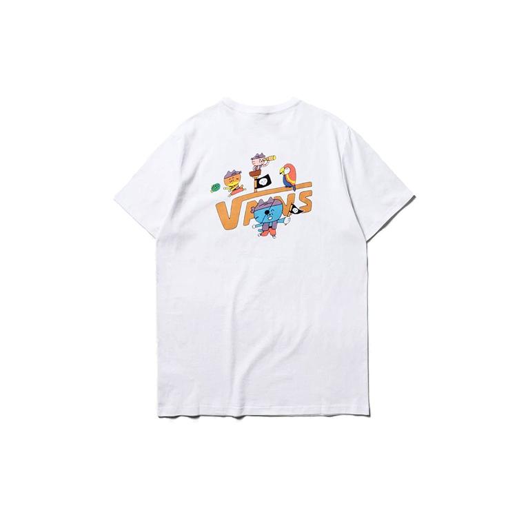 Men s Vans Asian Artist Crossover Series Pattern Printing Short Sleeve White VN0A4RASWHT L