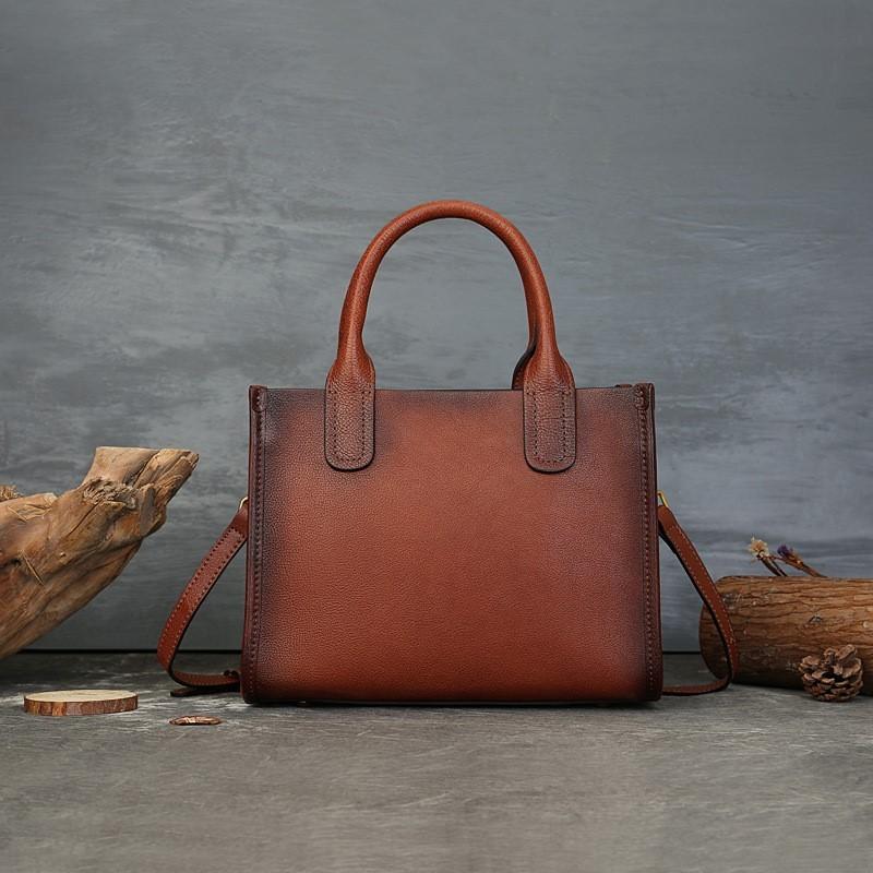 Johnature High-end Genuine Leather Women's Bag Retro Large Capacity Commuting Handbag Versatile Shoulder Bags