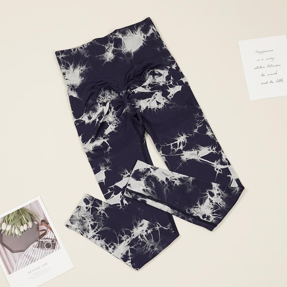 Women Tie Dye Leggings Seamless High Waist Yoga Pants Butt Lift Tummy Control Gym Tights Quick Dry Workout Bottom